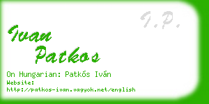 ivan patkos business card